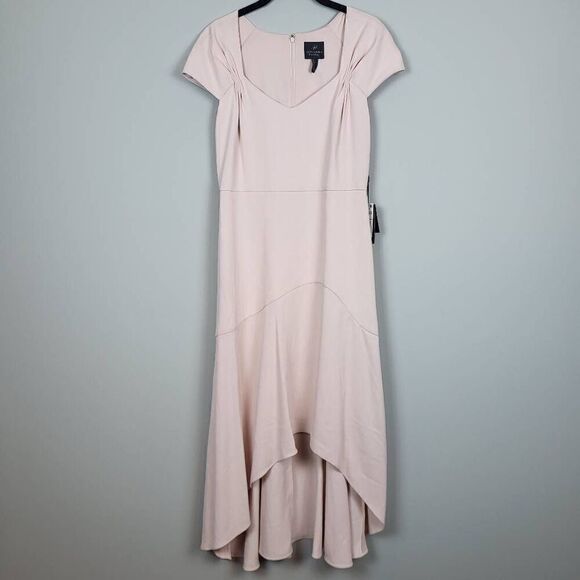 Adrianna Papell Dresses & Skirts - NWT Adrianna Papell High Low Dress Pink Size 4 Divine Crepe Formal Sweetheart